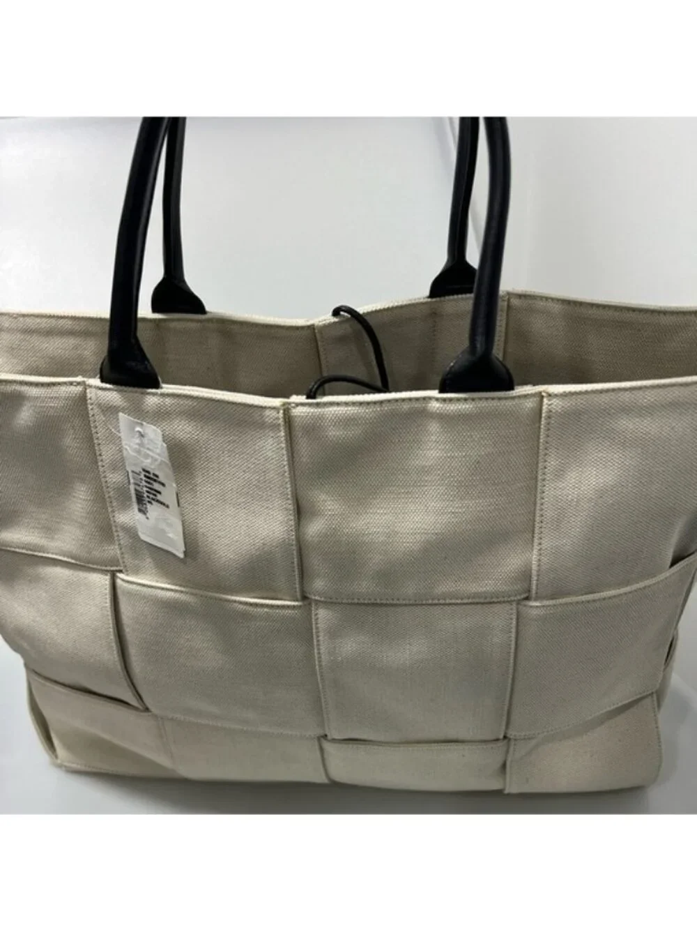 Bottega Veneta Arco Tote Naturale Beige Black Gold